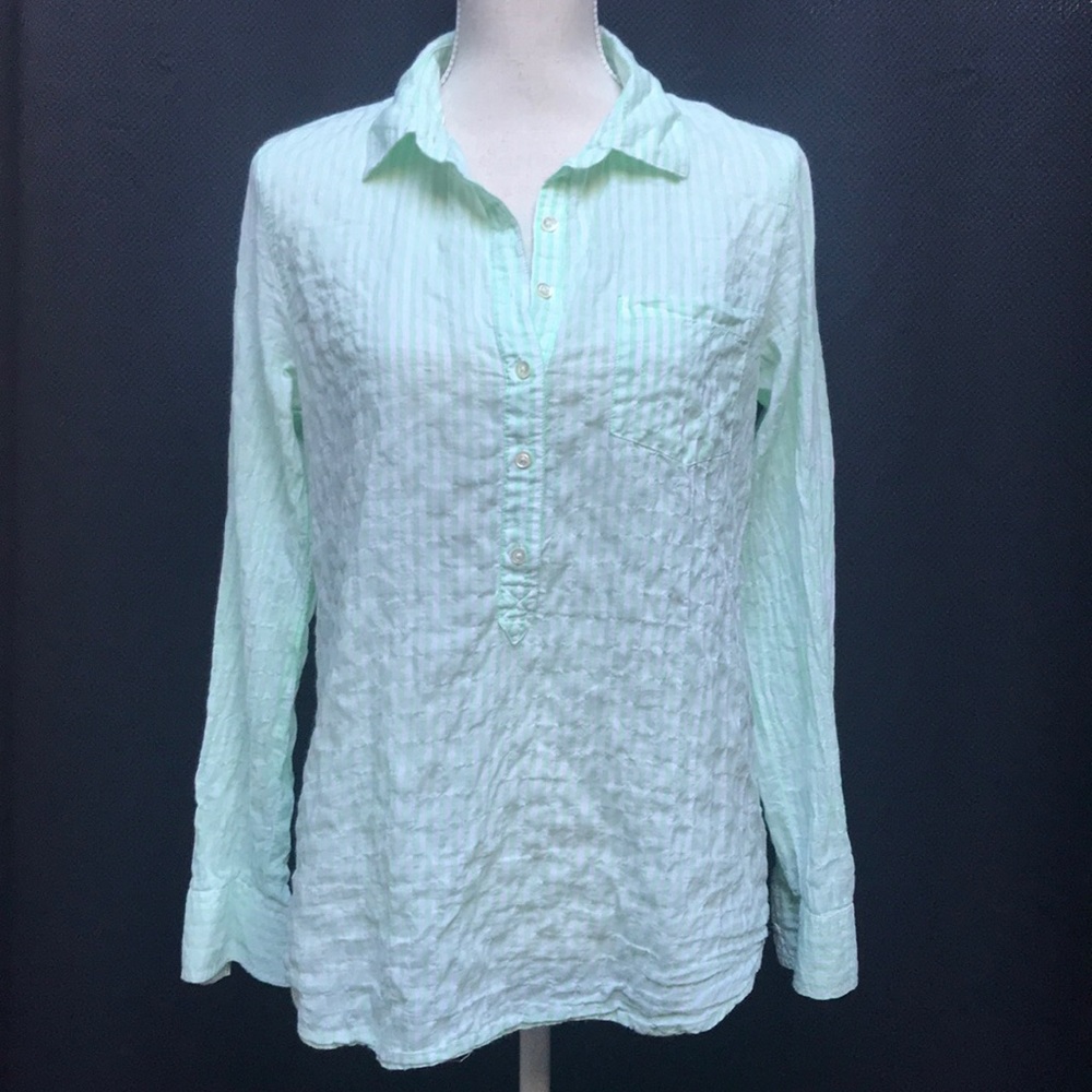 J.Crew striped cotton popover